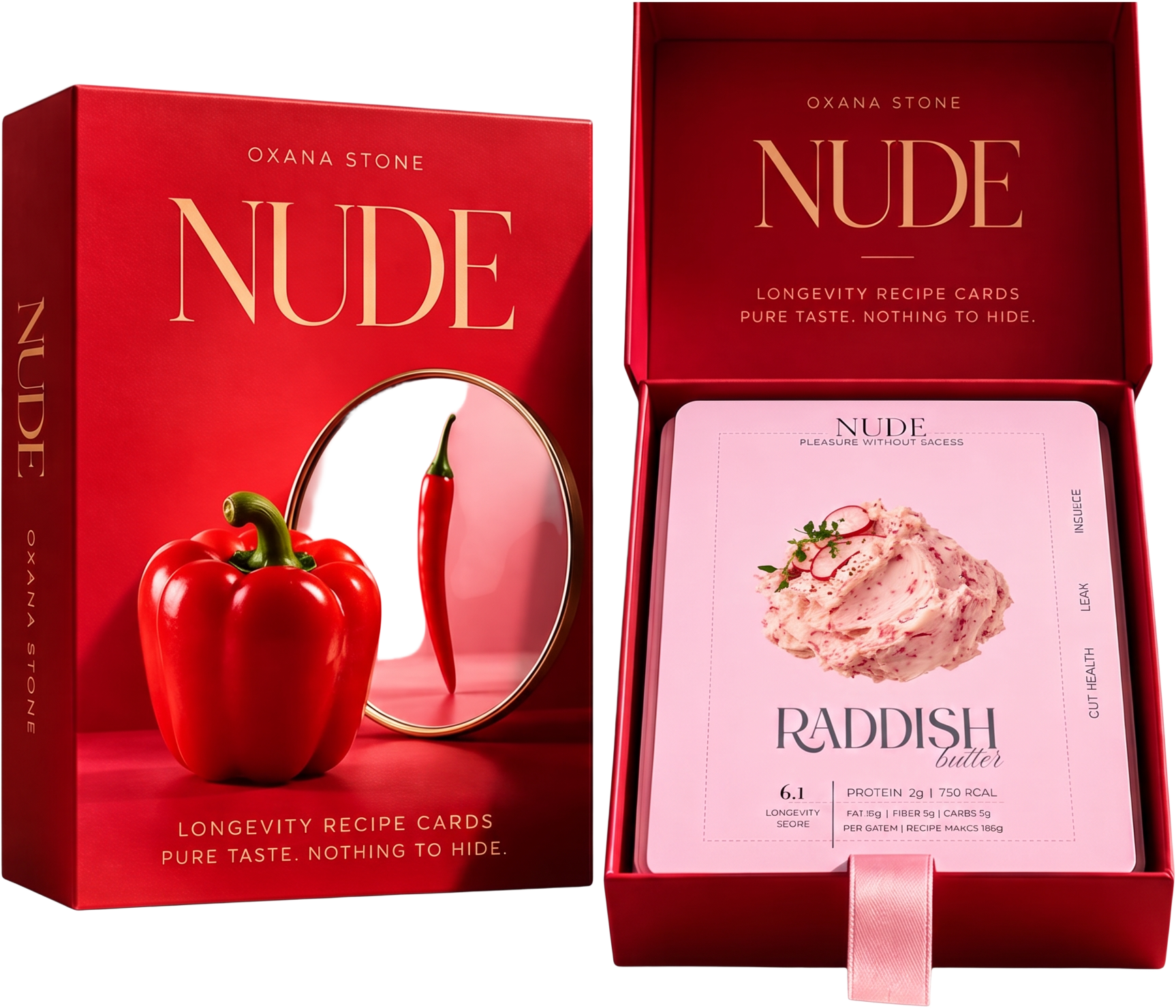 NUDE — Longevity recipe cards. Pure taste, nothing to hide.